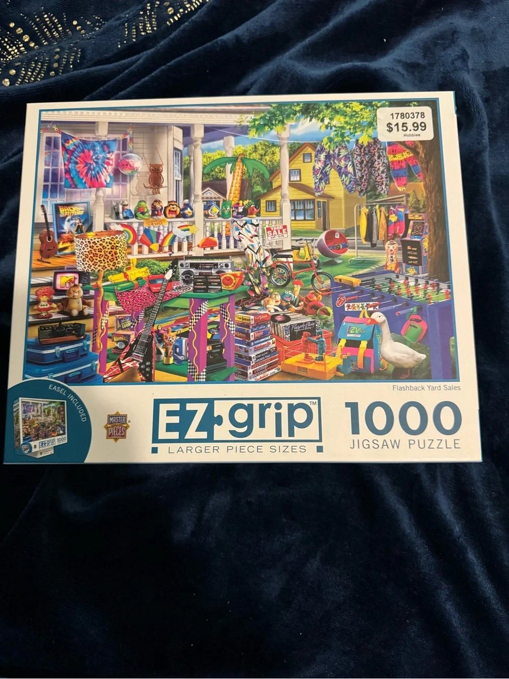 EZ Grip 1000-Piece Jigsaw Puzzle - Colorful Yard Sale Scene brand new